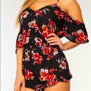 Cold shoulder romper
